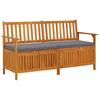 Vidaxl Bench With Storage And Cushion, 148 Cm, Acacia Wood