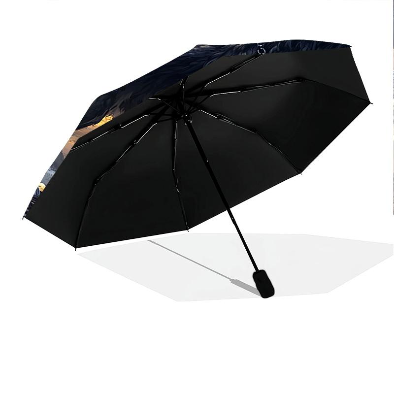 1 PC Automatic Folding Umbrella - Wolves Pattern, Portable & Foldable Design with 8 Ribs, Christmas Birthday Gifts