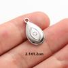 6pcs Evil Blue Eye Charm Dark Blue Heart Moon Eyes Pendant Rhinestone Stainless Steel Charm For Jewelry Making Necklace Keychain