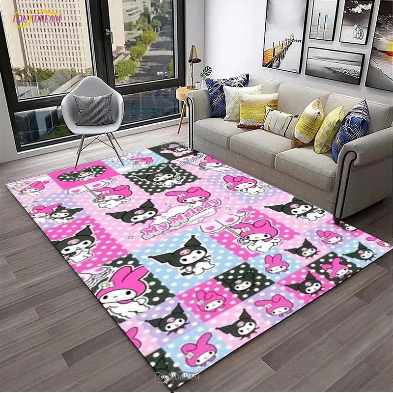 Kuromi Cartoon Anime kawaii Carpet for Living Room Bedroom Cute Rug Kitchen Door Kids Un-slip Floor Mats Alfombra Birthday gift