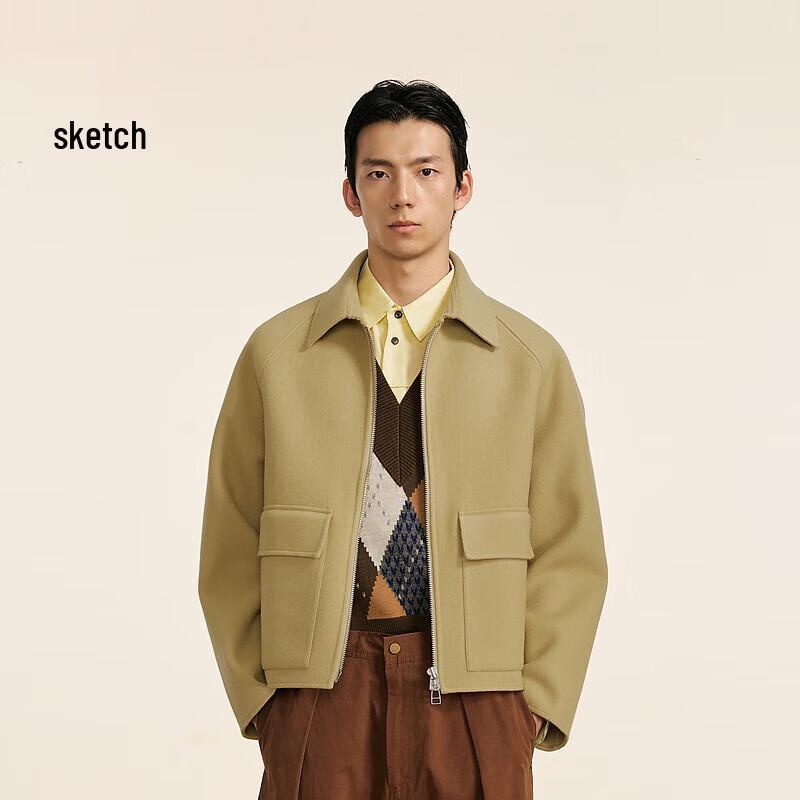 

Мужское короткое пальто CROQUIS 2024 зимнее из шерстяной смеси с лацканами M