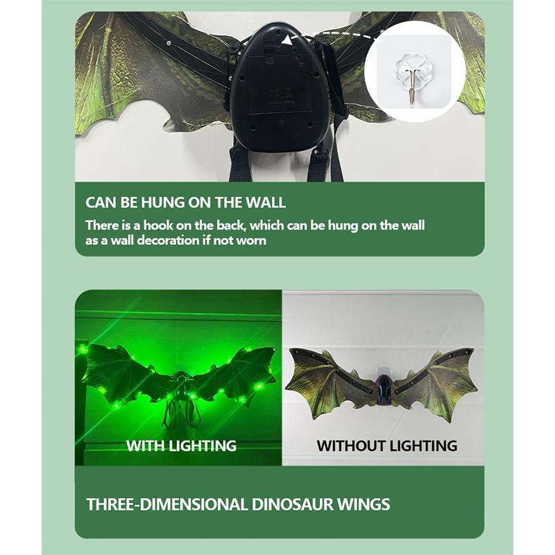 New Dinosaur Wings Electric Butterfly Feather Children's Luminous Flower Fairy Back Decoration Jitterbug Netflix Models