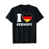 Koszulka I Love Germany czarna vintage Płukana Rozciągliwa z grafiką Oddychająca Góra Do noszenia na co dzień Miękka Stylowa Unisex męska