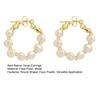 1 Pair Hoop Earrings Baroque Faux Pearls Decor Korean Style Design Earrings Jewelry Gift Fashion Accessories
