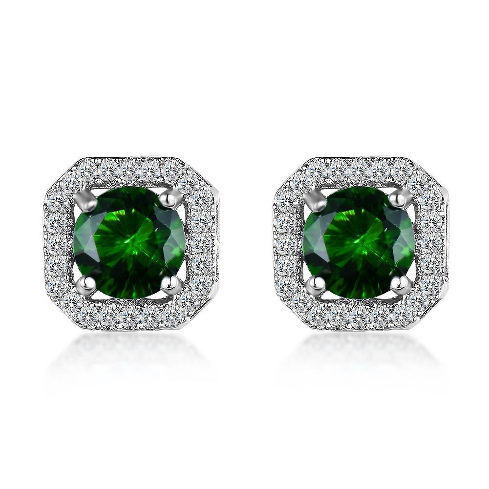 Square Zircon White Womens Earrings of High Quality