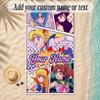 Beach TowelSailor Moon Custom Name Text Personalized Soft Towel for Beach Pool Indoor Home Decor Gift