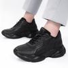 Men's 8CM Height-Increasing Thick Sole Casual Dad Sneakers - Trendy, Versatile White Genuine Cowhide Shoes