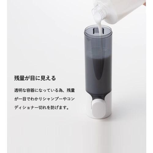 [100,000th Shipment] PREMM Magnetic Shampoo Dispenser, Wall-Mounted (White & Gray, Double 340ml X 2)