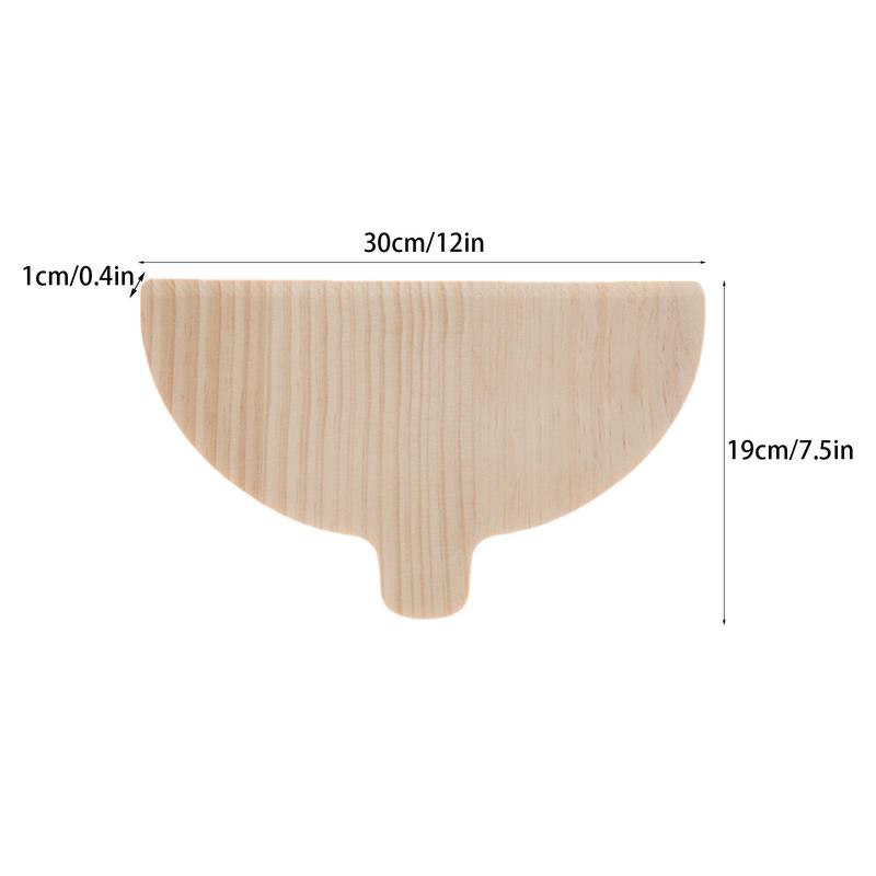 2pcs Wooden Pizza Serving Plate Wooden Pizza Peel Portable Pizza Pan Semi-Circular Pizza Board Set Multifunctional Kitchen Tool