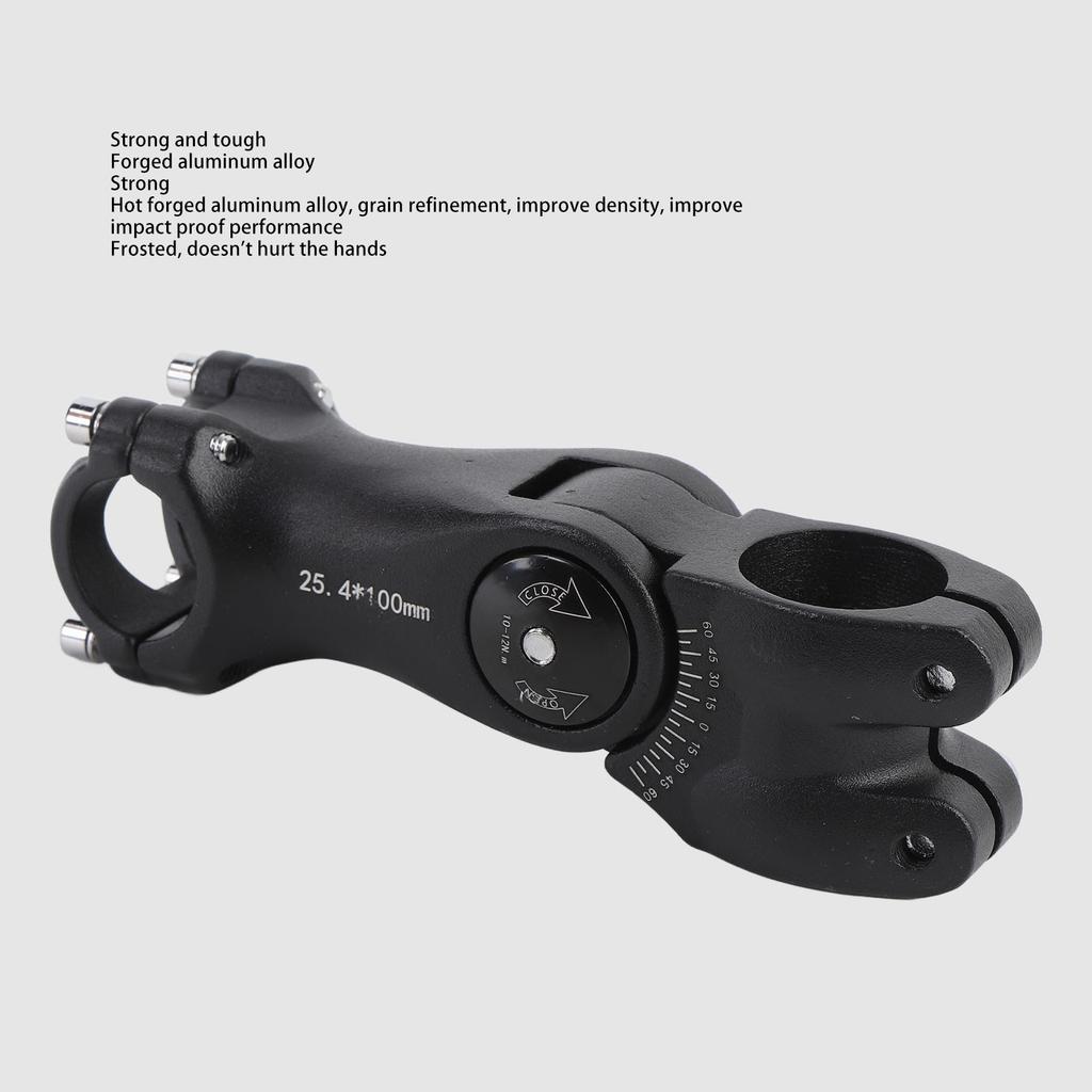 100mm Cycle Stem Riser Aluminum Alloy 60 Degree Adjustable Mountain Cycle Handlebar Suspension Stem for Handlebar Extension 25.4mm
