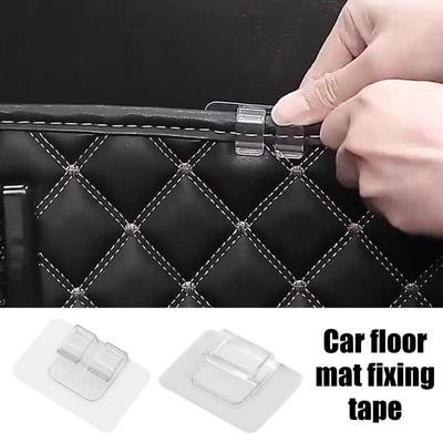 Car Floor Mat Clips Self Adhesive Invisible Non-Slip Carpet Clips Universal Mat Fasteners For Prevent Displacement Portable