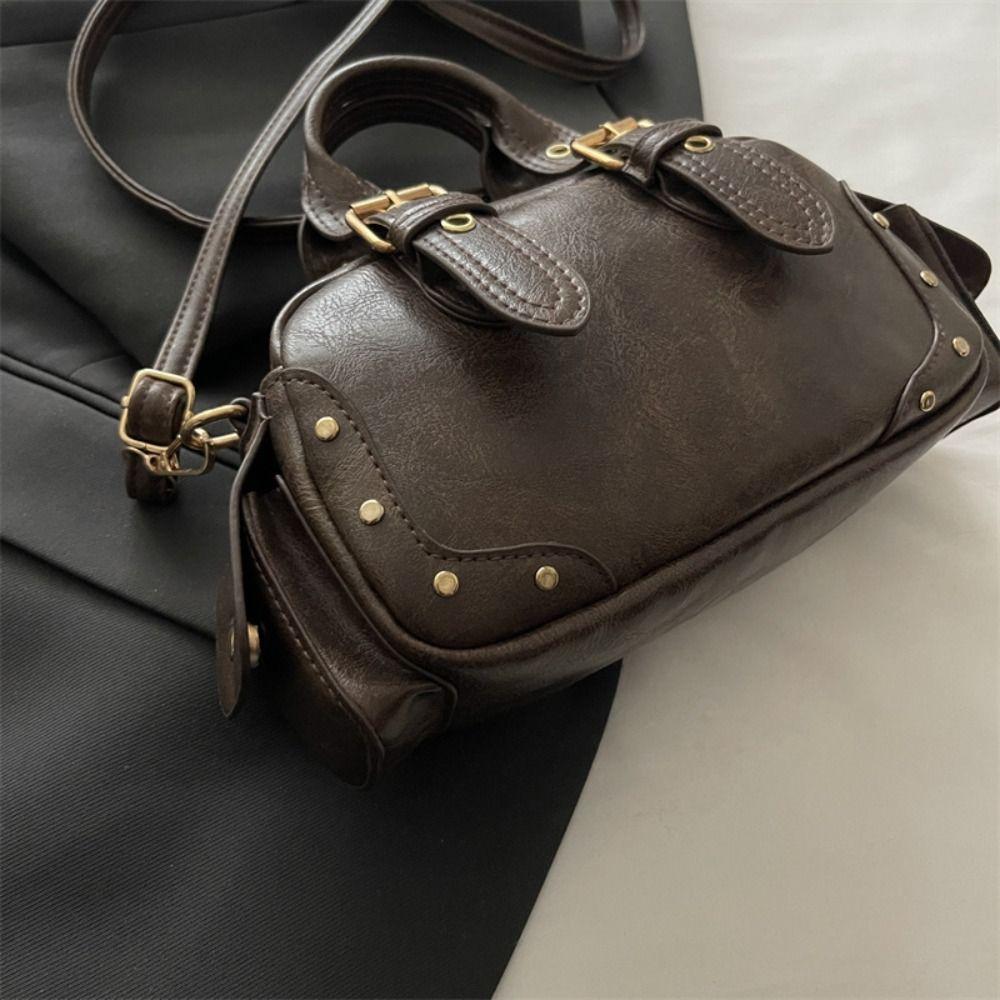 Pu Leather Vintage Underarm Bag Spicy Girl Locomotive Pack Punk Armpit Bag  Girls
