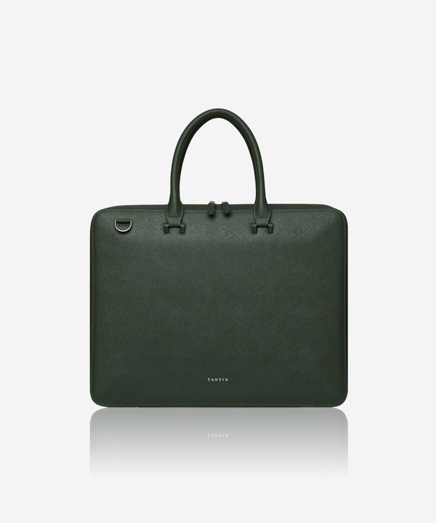 Tantin Noble Briefcase Cowhide Document Bag T13807 Green