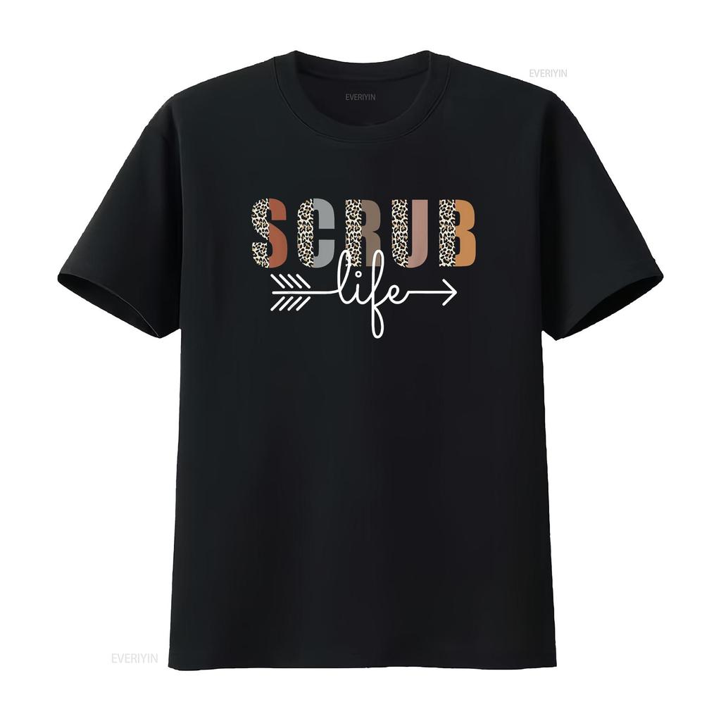 Nurse Leopard Scrub Life Nursing T Shirt Week vintage Washed Versatile fashion Slightly Soft Unisex designer clothes Stylish