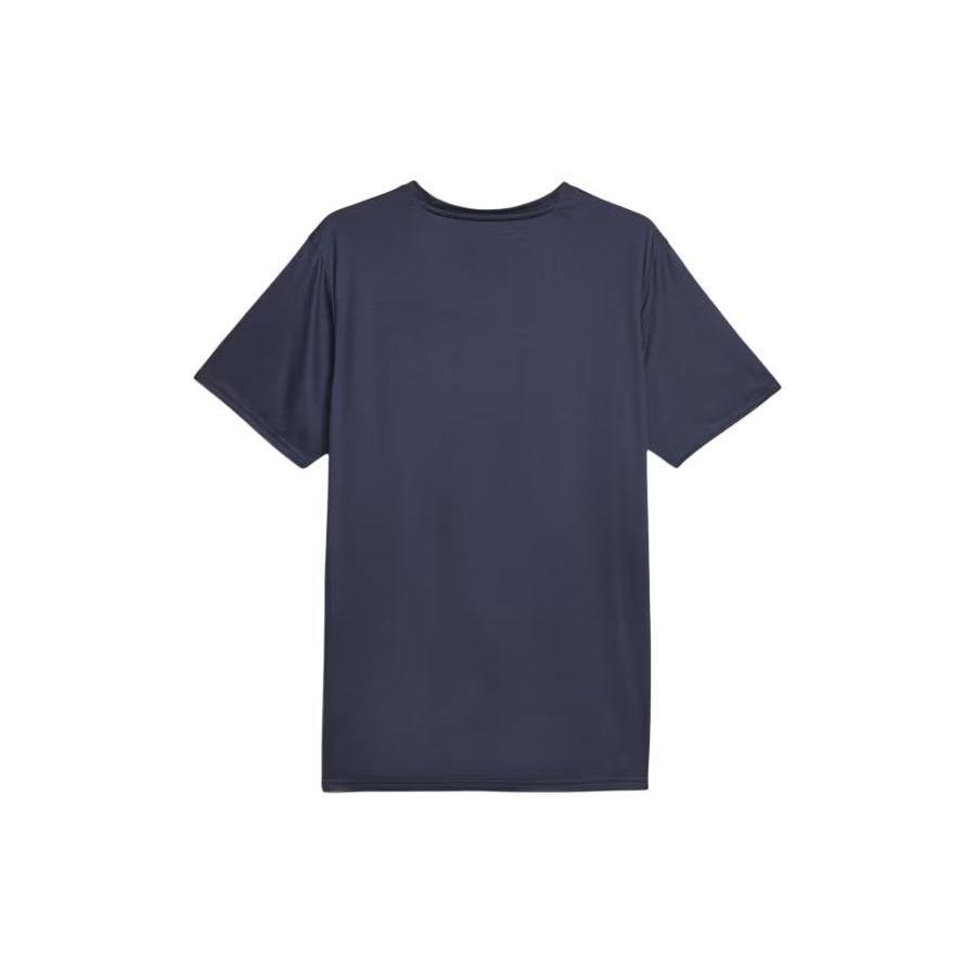 Puma Logo Letter Print Round Neck Short Sleeve T-Shirt Men Tops Navy-Blue 523843-06