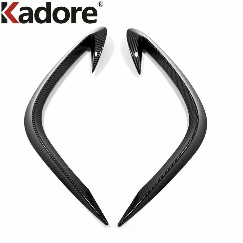 Front Fog Light Lamp Eyebrow Cover Trim For Toyota Highlander Hybrid - 2024 Black Car Foglight Eyelid Strip Accessories