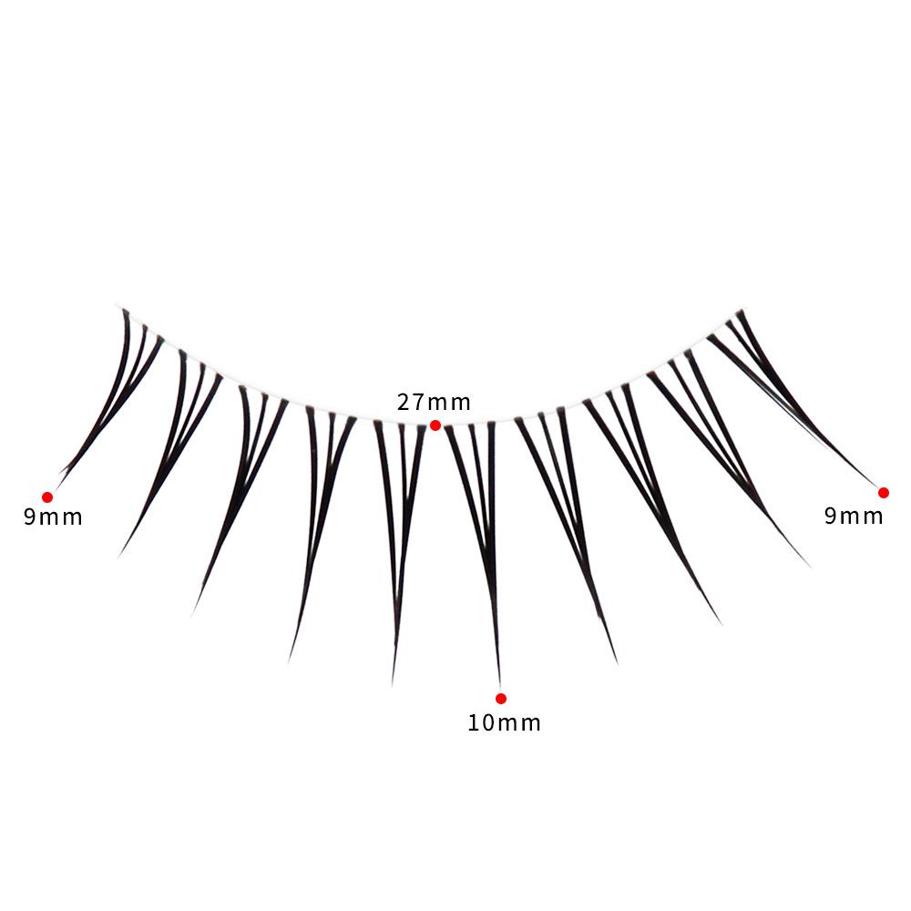 Saeda Ayare Ray 02 Fine Pointed Tail False Eyelashes - Japanese Cluster Style, Sakura Girl, Transparent Band