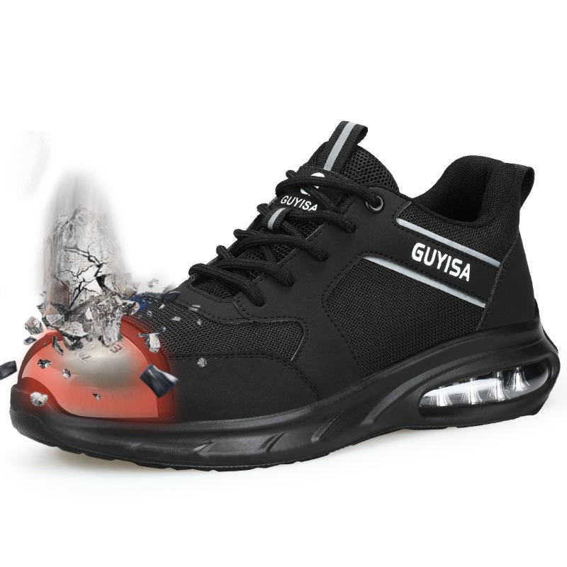 Men's Safety Shoes: Anti-smash, Anti-puncture, Oil-resistant, Wear-resistant - Ideal for Construction & Fashionable Workwear.