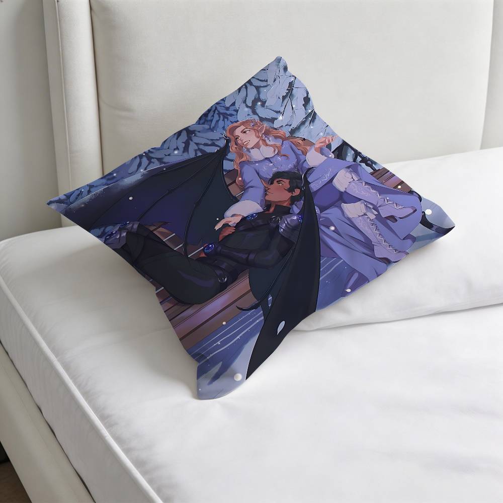 Acotar A Court of Mist Fury Printed Pillowcase Soft Polyester Pillow Cover Home Bedding Decor Print Gift No Pillow Core