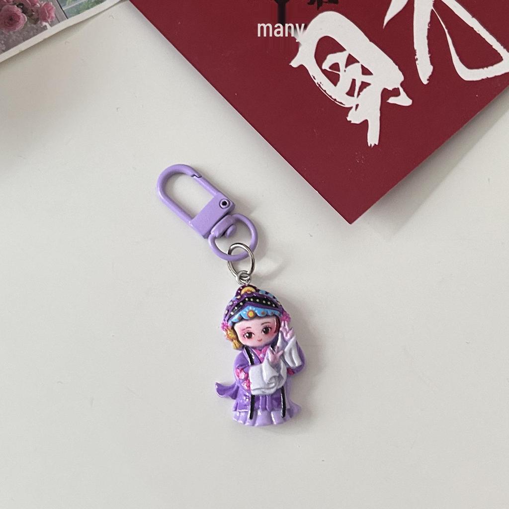 Guochao Chinese Opera Character Keychain: Trendy Cartoon Accessories Pendant for Couples & Besties
