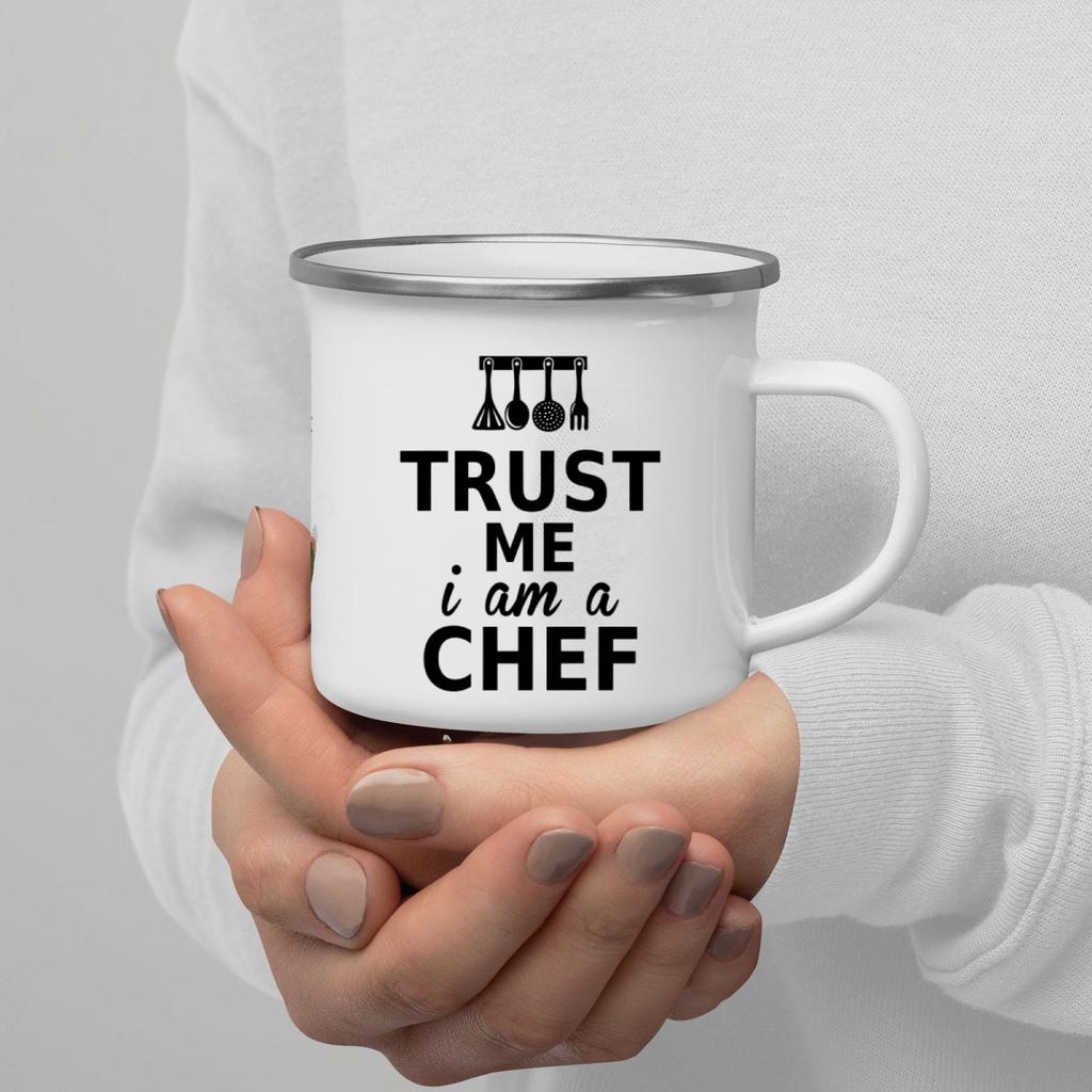 Trust Me I Am Print Enamel Coffee Mug With Handle Wine Beer Drink Juice Cola Cups Milk Mug Best Outdoor Festival Gift Outdoor