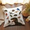 1 Pezzo Federa per Cuscino con Illustrazione Educativa di Dinosauro Stile Tradizionale Copricuscino per Divano Soggiorno, Auto Camera da Letto, Decorazione per la Casa
