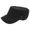 Cotton Retro Casual Flat Top Cap Men Women Outdoor Adjustable Fashionable Hat for Travel Camping Black Adjustable