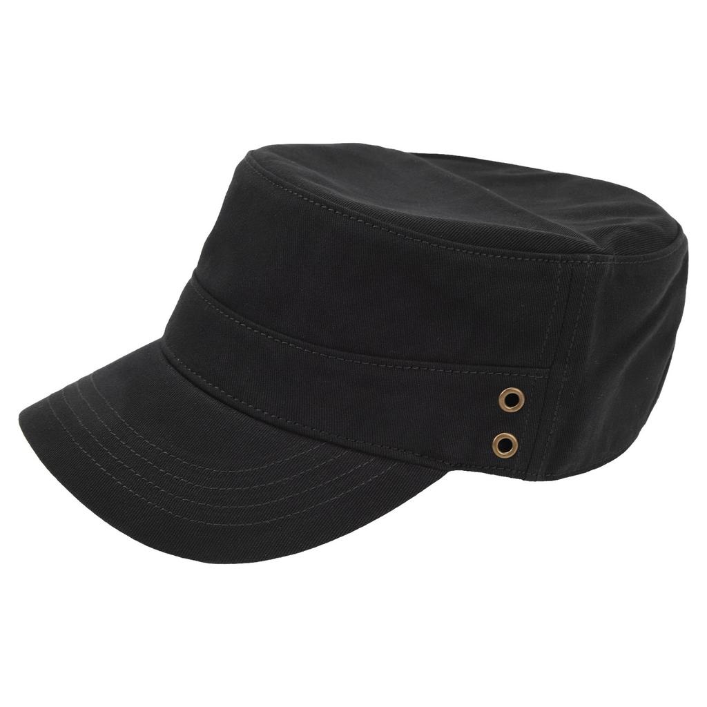 Cotton Retro Casual Flat Top Cap Men Women Outdoor Adjustable Fashionable Hat for Travel Camping Black Adjustable