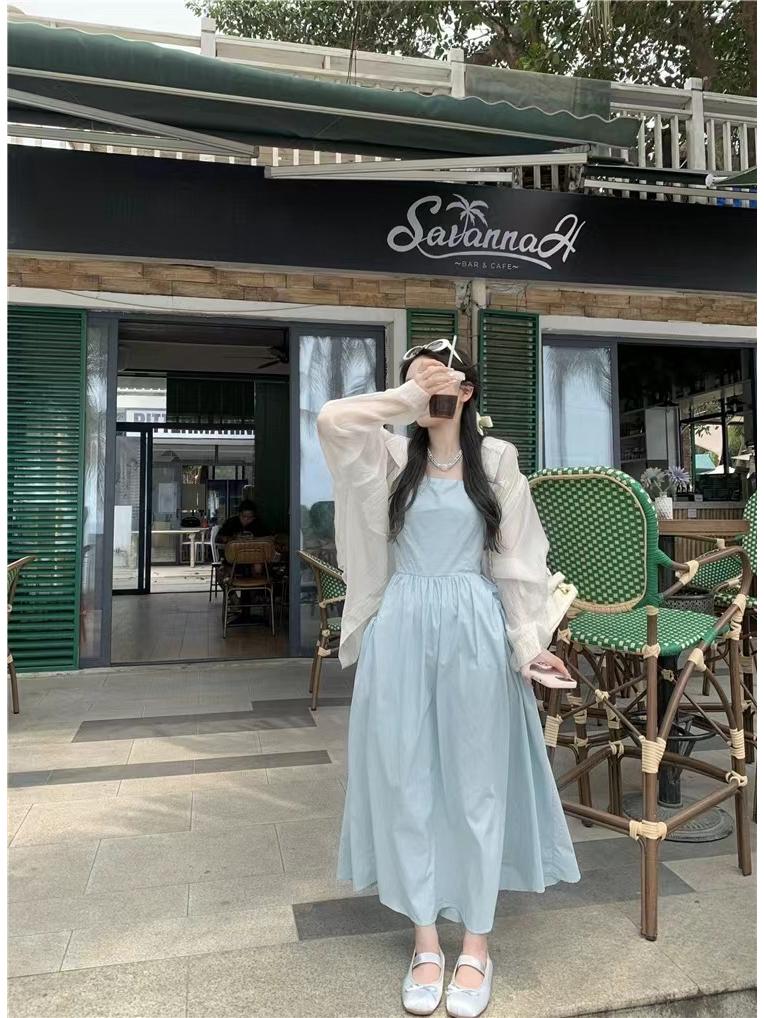 Women's Seaside Summer Backless Bandage Beach Dress with French Slip Design