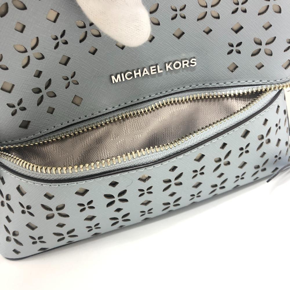 Michael Kors Flower punching Backpack Bag PVC blue/SilverHardware