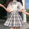 Women Kawaii Anime School Uniform Set Summer JK Short Shirt Jacket with Skirts Suit