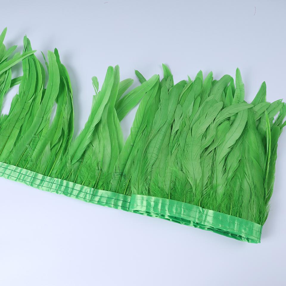 Rooster Feather Trims 2M Rooster Cock Tail Feather Fringes DIY Handicrafts for Clothes Ribbon Carnival Accessories
