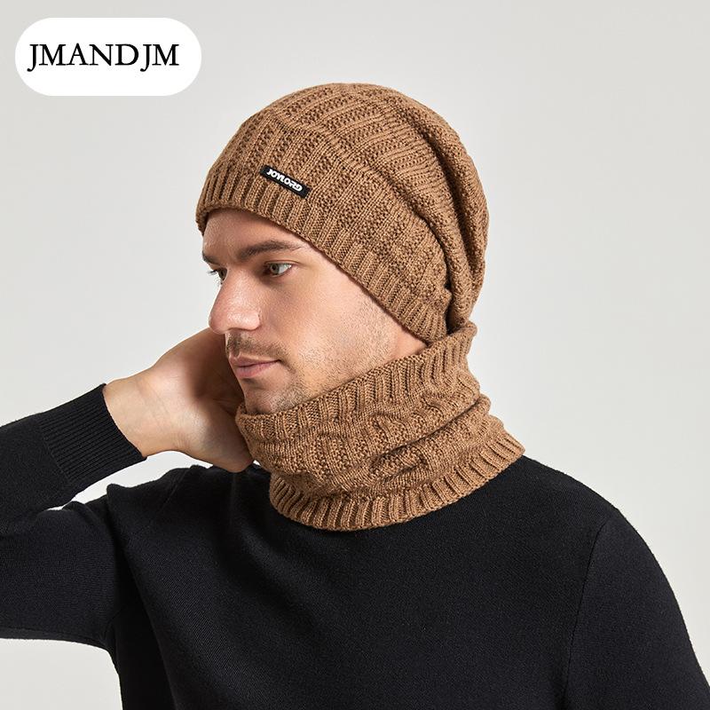 Осенне-зимняя теплая вязаная шерстяная шапка для мужчин и женщин в нейтральном — фото 3