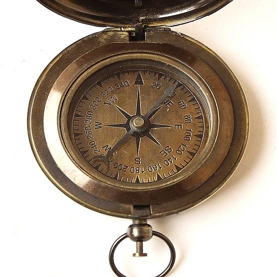 Nautical Ross London Brass Round Pocket Compass Marine Navigational Royal Device Gift Item