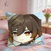 Zhongli Cute Genshin Impact Cushion Cover Square Short Plush Pillow Case Living Room Sofa Home Decor Funda X