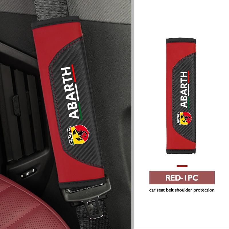For Abarth Car Seat Shoulder Belt Cover Safety Belt Protector Pad Auto Interior Accessories FIAT 500 Doblo Tipo FR Panda Argo