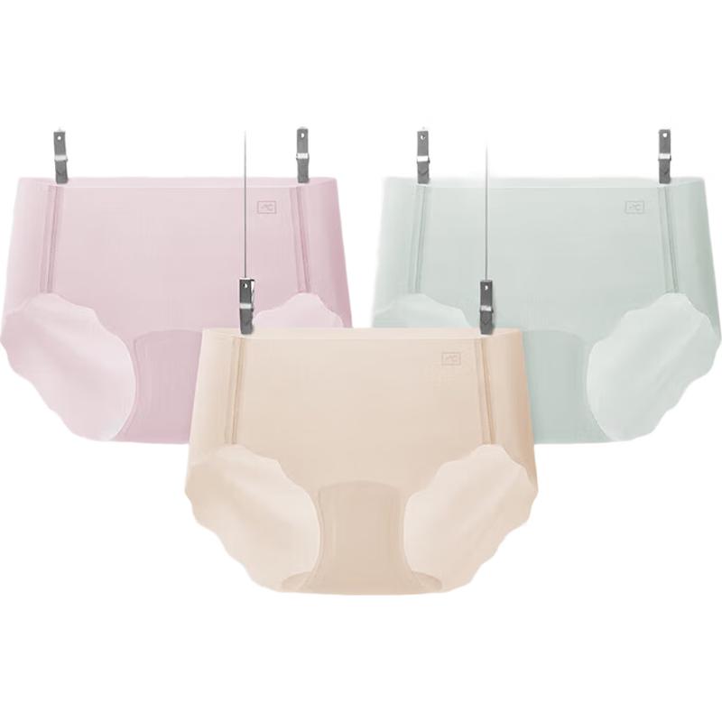 Bananain 511C Women's Ice Silk Seamless Mid-Waist Briefs 3-Pack