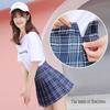2025 New High-Waisted Pleated A-Line Black Plaid Skirt for Women - Versatile College Style for All Seasons