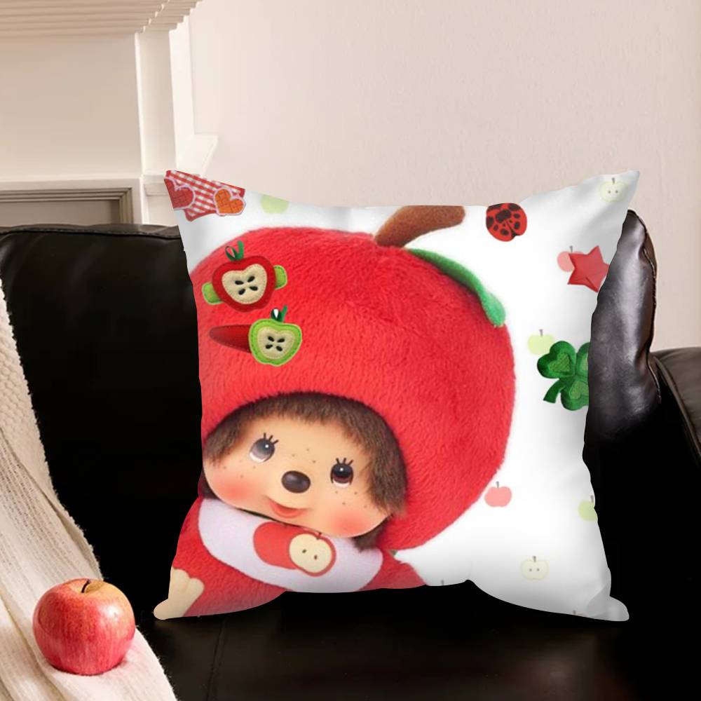 Cute M-Monchhichi-I Pillowcase For Sofa Room Office Decor Printing Protector Cushion Cover Valentine Gift Custom