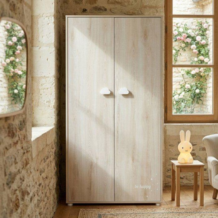 Armoire bébé Smile - Hêtre - 2 portes - 168x85x57cm - Babyprice