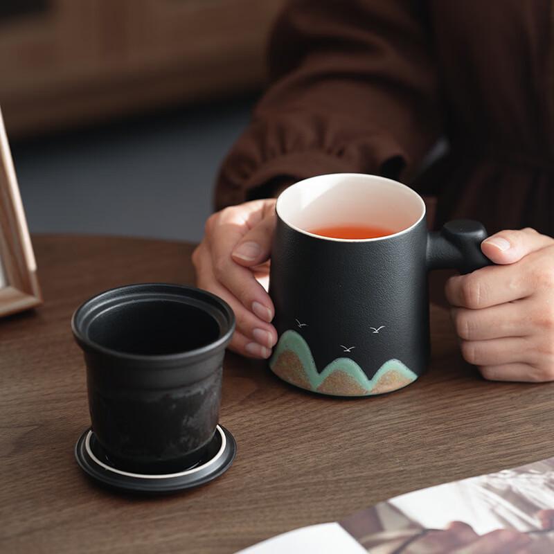 OLOEY Qianli Shanhe Ceramic Tea Infuser Office Cup Gift Set