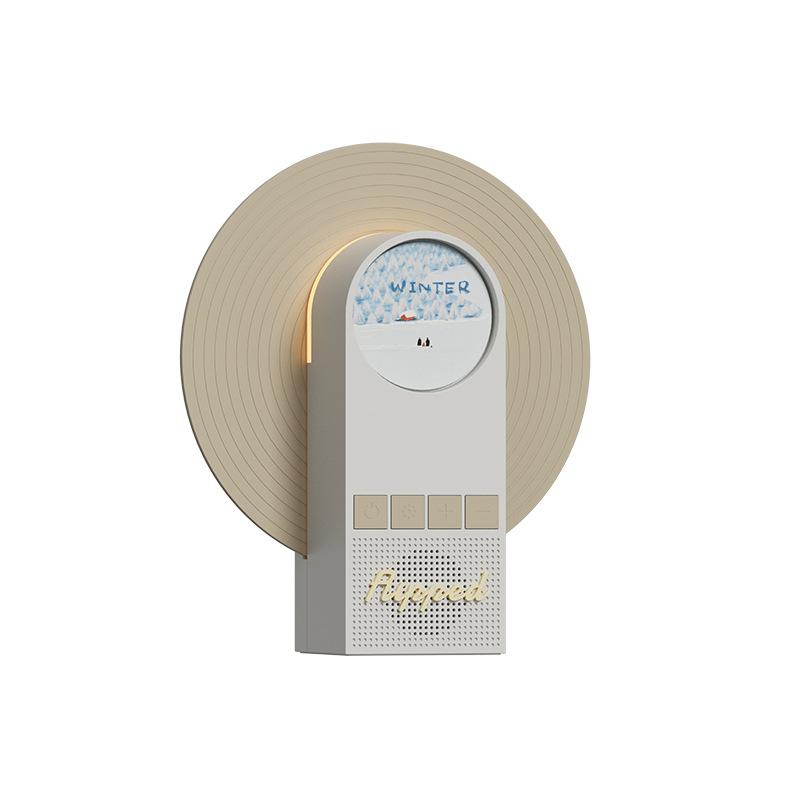 

Portable Bluetooth Speaker Vintage Record Design White Noise Sleep Aid Soundbar RGB Colorful Light Music Box with TF AUX Slot сірий колір