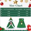 1Pc Cat Christmas Cape with Star and Pompoms Hat Festive Pets Christmas Costume Green Soft Cloak for Small Breed Dogs Holiday Party Outfit Pet Attire