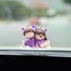 Car Ornament Sliding Cartoon Couple Decor Car Interior Decoration Dashboard Decor Cute Figurine Ornament Auto Accessory