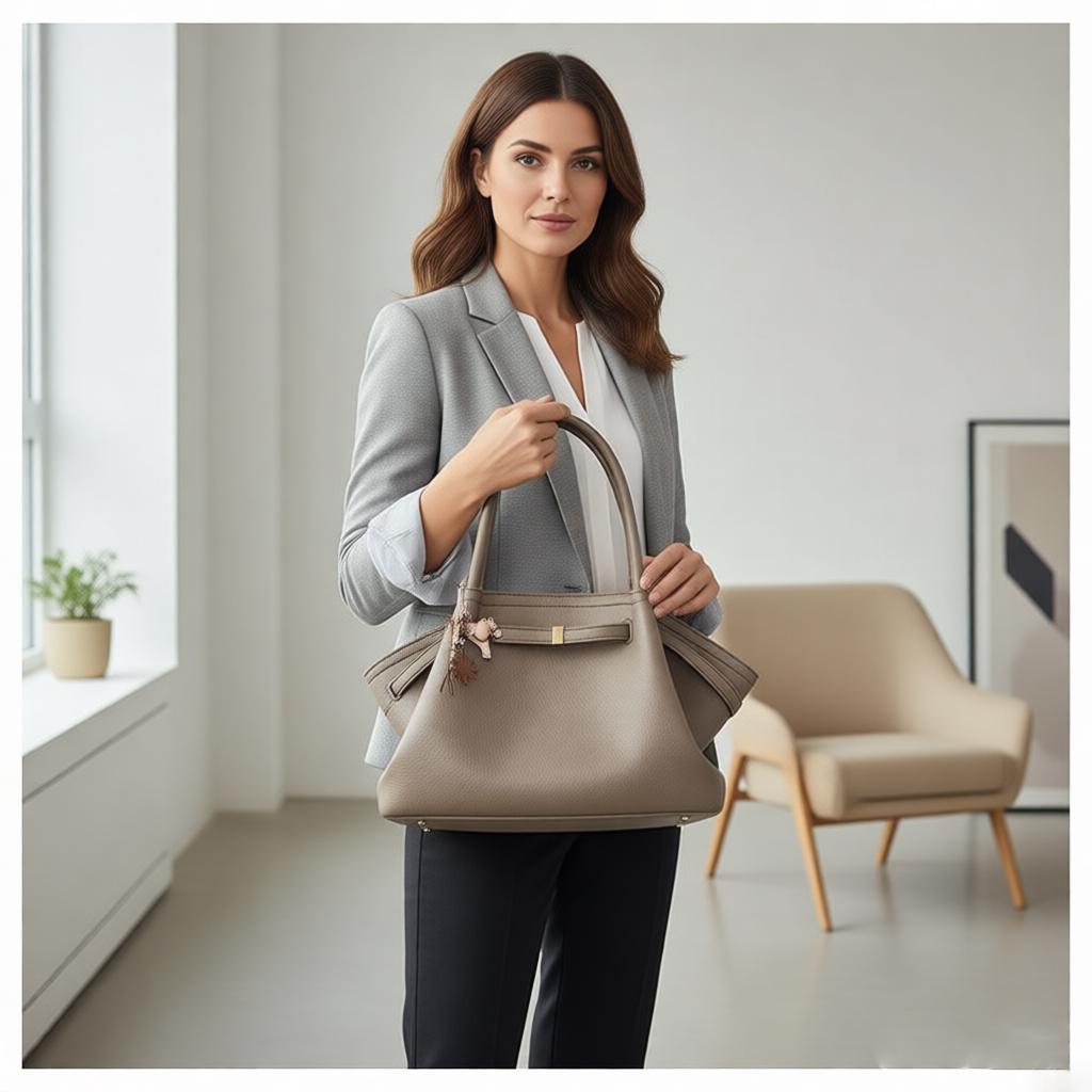 Luxury Lychee Pattern Underarm Shoulder Bags PU Leather Solid Color Women's Handbags Large Capacity Tote Bag Travel