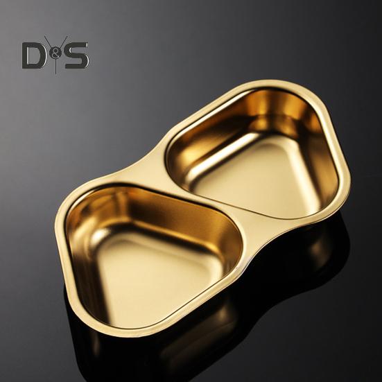 Såsfat i rostfritt stål Stapelbart Lätt att rengöra Hexagon Triangel Ovalformad kryddplatta