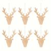 20PCS/10PCS/5PCS 50m Hemp Rope Wooden Deer Head Christmas Ornament Pendant Pendant Wooden Pendant Decoration Wooden DIY Craft
