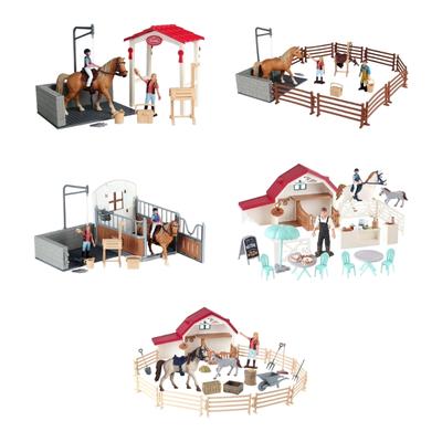 Realistic Horse Animal Model Toy Set With Grooming Scene Accessories For Kids Pretend Playing And Educational Fun