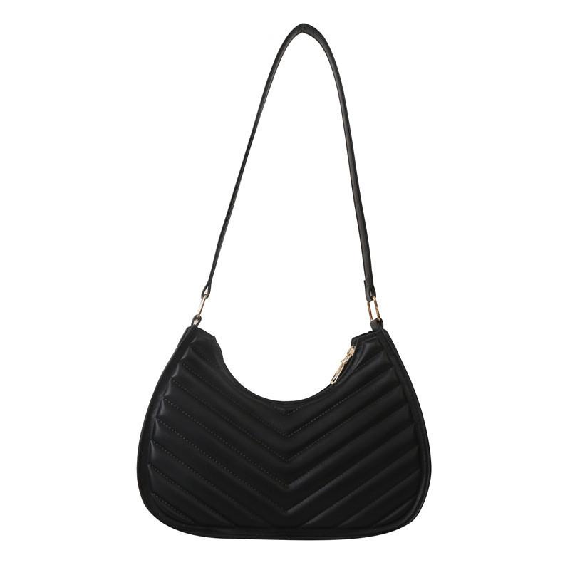 Chic Crescent Shoulder Bag For Winter 2023 Trendy Street Style Pu Leather Handbag