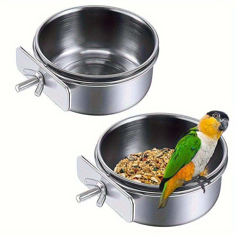2Pcs Bird Feeder Bowls With Clips Sturdy Parrot Cage Food Water Bowl Pet Bird Feeding Dish Bird Feeder Accessories For Parakeet